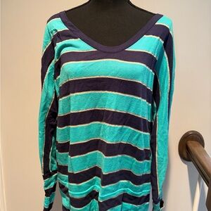 Lily Pulitzer Striped V-Neck Long Sleeve Top XL